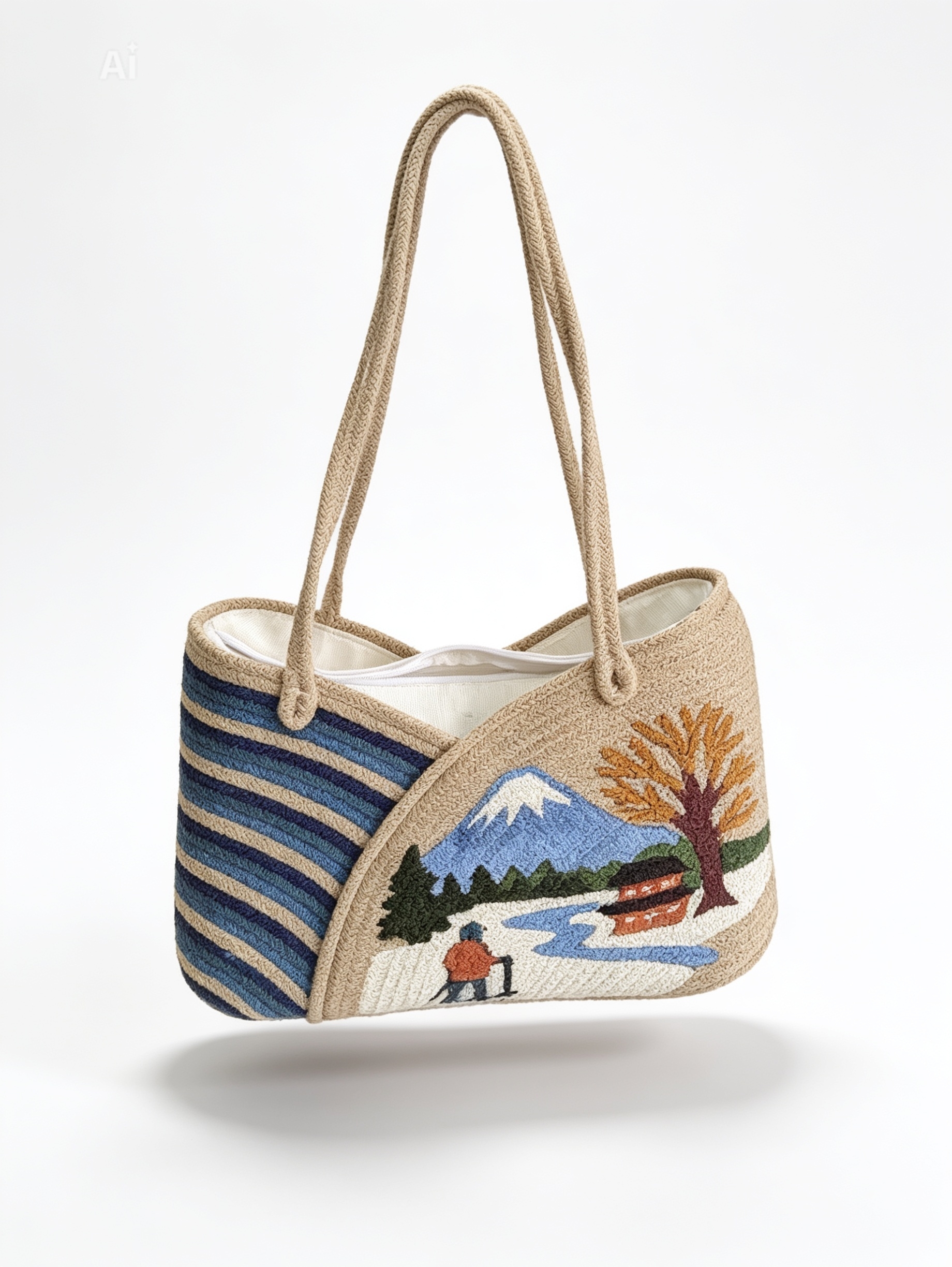 Handmade Scenic Crochet Tote Bag for Women